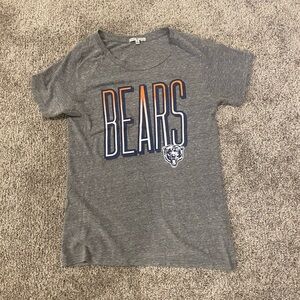 Gray Short Sleeve Tee with Bold Chicago Bears Print